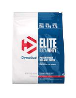 Dymatize Elite 100% Whey Protein Powder, 25g Protein, 5.5g BCAAs & 2.7g L-Leucine, Quick Absorbing & Fast Digesting for Optimal Muscle Recovery, Gourmet Strawberry Blast, 10 Pound