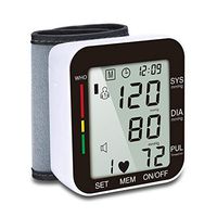 YxnGu Automatic Wrist Blood Pressure Monitor with Voice Broadcast - High Blood Pressure Monitors - Irregular Heartbeat Monitor with Adjustable Cuff (Color : Black)