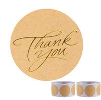 Thank You Stickers Kraft Round Foil Easy-Pull Adhesive Foil Labels (1000)