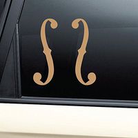 Nashville Decals Violin Cello Fret Holes Vinyl Decal Laptop Car Truck Bumper Window Sticker - Metallic Gold Matte