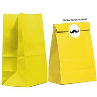 40CT Biodegradable, Food Safe Ink & Paper, Premium Quality Paper (Thicker), Paper Bag, Kraft Paper Sack,Goody Bags, Treat Sacks, Perfect for Party Filled with Small Favors (Medium, Yellow)