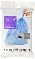 simplehuman Code H Custom Fit Recycling Drawstring Trash Bags, 30-35 Liter / 8-9 Gallon, 3 Refill Packs (60 Count) - Blue
