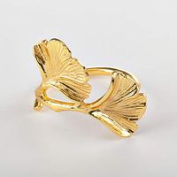 SARO LIFESTYLE Ginko Design Napkin Ring Ginko Napkin Ring (Set of 4) Gold