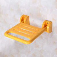 Bath Stool Bathroom Folding Seat Shower Stool Wall Bench Bath Wall Bench Old Stainless Steel Bench Bath Wall Chair Handrail Stool (Color : Yellow)