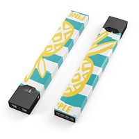 Premium Skin Wrap Decal for The Pax JUUL (Device Not Included) - Protective Sticker - Striped Mint and Gold Pineapple