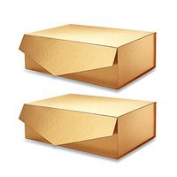 PACKHOME 2 Gift Boxes 14x9.5x4.5 Inches, Large Gift Boxes with Lids, Bridesmaid Proposal Boxes, Sturdy Storage Boxes, Collapsible Gift Boxes with Magnetic Closure (Glossy Gold)