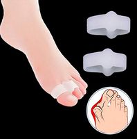 BELONG 1Pair 2 Hole Feet Foot Care Gel Toe Straighteners Separator Hallux Valgus Bunion Corrector Pain Relief Bone Care Support