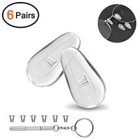 Mr.Zz Eyeglasses Nose Pads, Upgraded Soft Silicone Air Chamber Eyeglass Nose Pads, 6 Pairs of Screw-in 15mm Glasses Nose Pad Set with Screws and Micro Screwdriver