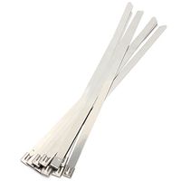 EGlobalMarket 10pcs 10X400mm Ball Lock Metal Stainless Steel Zip Ties Wrap Strap