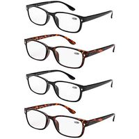 Reading Glasses 4 Pack for Men & Women Readers with Spring Hinge for reading