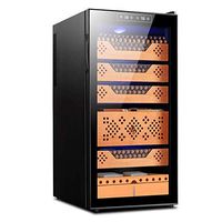 CHENNAO Cigar Thermoelectric Cigar Cooler Humidor with Stainless Steel Trim Finish, Spanish Cedar Wood Shelves and Drawer with Built in Hygrometer