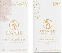 Promise Fertility Supplements, Organic + DHA Omega-3 (90 Day Supply) for Hormone Balance, Reproductive Health & Cycle Regulation with Myo-Inositol and Co-Q10