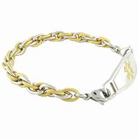 N Style ID Pegasus PRE-Engraved “Type 1 Diabetes” Women's Stylish Medical ID Bracelet - Gold 7.25