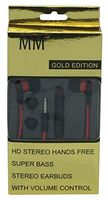 MM In-Ear Headphones Gold Edition Stereo With Microphone, Black/Red