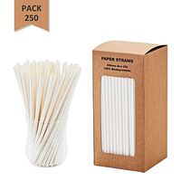 EASY ROAD [250 Pack] Paper Straws - White Drinking Straws,100% Biodegradable, BPA Free FDA Approval,Party Supplies, Birthday, Wedding, Bridal/Baby Shower Decorations and Holiday Celebrations