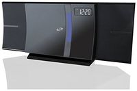 iLive Bluetooth CD Micro Stereo System with Built-In FM Radio & USB Charging Port, Ambient Blue LED Light Effects Digital Clock & Sleep Timer, Wall Mountable, Full Function Remote Included