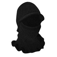 Theoylos Womens Windproof Cap Winter Scarf Loop with Hat Ladies Warm Full Face Hat Thicker Toboggan Cap Black