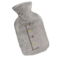 Topdo 1 Pcs Warm Hot Water Bottle with Plush Soft Cover Beautiful Plush Hand Warmers for Cold Winter Women Men Girls Boys Students 500ML Size 1421cm (Dark Gray)