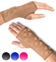 Sparthos Wrist Support Sleeves (Pair) – Compression Wrist Brace for Men and Women - Carpal Tunnel Tendonitis Arthritis Pain Relief Recovery from Wrist Pain, Strains, Sprains, Bursitis (Beige-S)