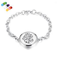 constantlife Hypoallergenic Essential Oil Diffuser Locket Bracelet -Stainless Steel Aromatherapy Scent Jewelry (Tree 3)