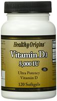 Healthy Origins Vitamin D3 5, 000 Lulanolin Gels, 120 Count (Pack of 12)
