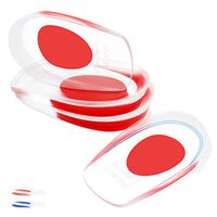 Kalevel 2 Pairs Heel Cups Plantar Fasciitis Heel Inserts for Achilles Tendonitis Bone Spur Foot Heel Pain (Red, S)