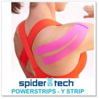SpiderTech PowerStrips - Kinesiology Tape Precut Y Strips (10 pack) - Pink