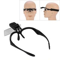 Dewin Head-mounted Magnifier Glasses with 5 Magnifying Lenses, LED Head Illuminated Magnifying Loupe Adjustable Headband for Jeweler Watch Repair Eyelash Extension Tool