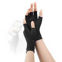 Tikaton Arthritis Gloves Compression Gloves for Women and Men, Carpal Tunnel Pain Relief, Fingerless Gloves Support for Hands (Black, Large)