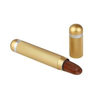 Non-Slip Cigar Case Holder - Ehonestbuy Aluminum Alloy Waterproof Round Cigarettes Pocket Tube (Gold)
