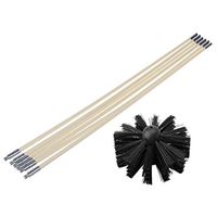 YUNAWU Nylon Brush With 6pcs Long Handle Flexible Pipe Rods For Chimney Kettle House Cleaner Cleaning Tool Kit