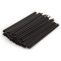 Party Essentials N056017 Disposable Plastic Straws, 5" Coffee/Cocktail Sticks/1000 Count, Black Sip Stirrer
