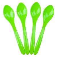 Curved Plastic Ice Cream Spoons - Green Disposable Dessert Spoons - 5.75 Inch Birthday Party Spoons - Frozen Dessert Supplies - Fast Shipping! 25 Count