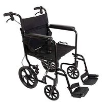 RMXMY Lightweight Folding Travel Wheelchair Aluminum Alloy Portable Small Trolley for Transport and Storage, 12-inch Rear Wheel for Smoother Driving, Multi-Purpose Wheelchair