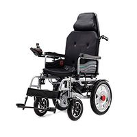 Qi Peng Electric Wheelchair, Folding Intelligent Disabled Elderly Four-Wheel Care Wheelchair, 100kg Load, EPBS Brake System Wheelchair (Color : B)