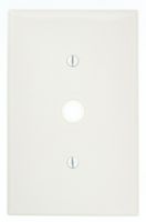 Leviton PJ11-W 1-Gang .406-Inch Hole Telephone/Cable Wallplate, Midway Size, White