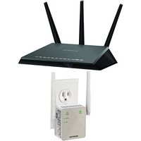 NETGEAR Nighthawk AC1900 Dual Band Wi-Fi Gigabit Router (R7000) & Netgear AC1200 WiFi Range Extender - Essentials Edition (EX6120-100NAS) Bundle
