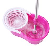 DAMEING 360°Spin Mop Bucket and Dual Microfiber Mop with 2 Heads, Adjustable Mop Pole for Home Kitchen Floor Cleaning