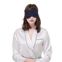 LILYSILK 100 Silk Filled Eye Mask for Sleeping Lace Covered with Adjustable Strap Navy Blue