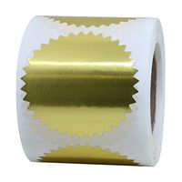Hybsk 2" Gold Certificate Wafer Seals Labels Awards Legal Embossing Stickers (Bright Gold)