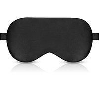 Silk Eye Mask, Sleep Mask for Travel, Nap, Meditation | Eye Cover Blindfold with Adjustable Strap | Night Mask with Ear Plugs (Black)