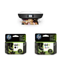 HP ENVY Photo 7155 All in One Photo Printer with Wireless Printing, HP Instant Ink & Amazon Dash Replenishment ready - White with XL High Yield Ink Cartridges Bundle