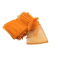 Bestjybt 100 Pcs 4x6 inches Sheer Organza Bags Jewelry Drawstring Pouches Wedding Party Christmas Favor Gift Bags (4x6 inches, Orange)
