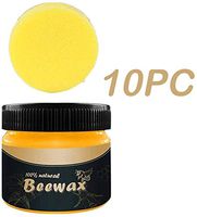Wood Seasoning Beewax, 3/4 Pack Natural Traditional Beeswax Polish for Furniture & Wood, Furniture Care Complete Solution, Wood Floor Furniture to Beautify & Protect (10PC Cleaning Wax + 10PC Sponge)
