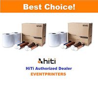 TWO BOXES OF HiTi 4x6" media for Hiti P525L and Hiti P520L printers. Paper and ribbon kit (total 2000 prints). Comes with FREE SAMPLES of our best selling photo folders (EVENTPRINTERS brand).
