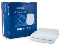 McKesson, Adult Disposable Absorbent Lite Briefs, Blue, Tab Closure, Light Absorbency, Size Large, Packaged 18 Per Bag, 4 Bags Per Case, 72 total.