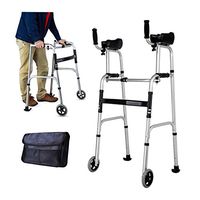 OUG Non-Slip Design Walker, Adult Walking Rehabilitation Walker, Wheel Walking Frame with Armrest Support Pad, Handicap Aids, Suitable for Nursing Home, Rehabilitation Staff