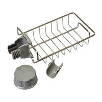 Pinleg Kitchen Drainage Shelf Multifunctional Dishwashing Sponge Storage Rack Stainless Steel Adjustable Faucet Rack Soap Rag and Sponge Organize Holder for Bathroom and Kitchen