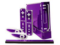 Poppin Purple Vinyl Decal Faceplate Mod Skin Kit for Nintendo Wii Console by System Skins