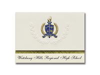 Signature Announcements Watchung Hills Regional High School (Warren, NJ) Graduation Announcements, Presidential Elite Pack 25 with Gold & Blue Metallic Foil seal
